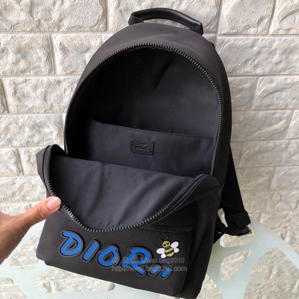 Dior包 迪奧雙肩包 D1OR x KAWS 聯名系列黑色尼龍背包 Dior帆布後背包  Dyd1245